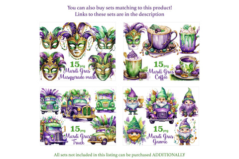Mardi Gras Gnomes Clipart | Fat Tuesday PNG SVG GlamArtZhanna 