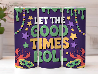 Mardi Gras Good Times Tumbler, Carnival Beads Wrap, Festive Party Cup, 20oz Sublimation Wrap, New Orleans Celebration Tumbler, Colorful Beads Design Cup, Mardi Gras Good Times Theme Wrap Sublimation Lara' s Designs 