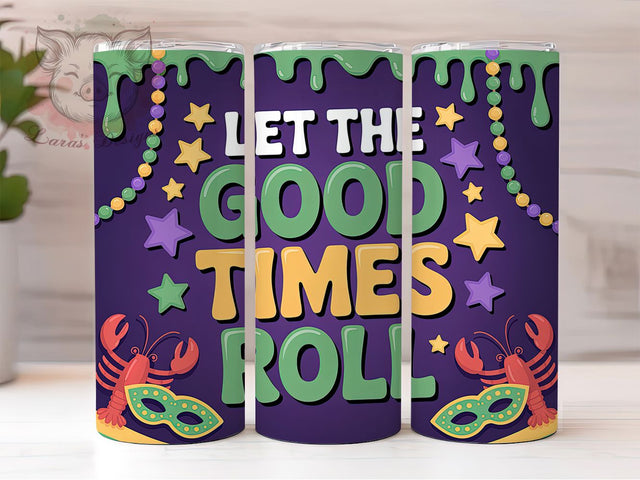 Mardi Gras Good Times Tumbler, Carnival Beads Wrap, Festive Party Cup, 20oz Sublimation Wrap, New Orleans Celebration Tumbler, Colorful Beads Design Cup, Mardi Gras Good Times Theme Wrap Sublimation Lara' s Designs 