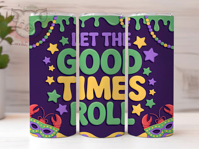 Mardi Gras Good Times Tumbler, Carnival Beads Wrap, Festive Party Cup, 20oz Sublimation Wrap, New Orleans Celebration Tumbler, Colorful Beads Design Cup, Mardi Gras Good Times Theme Wrap Sublimation Lara' s Designs 