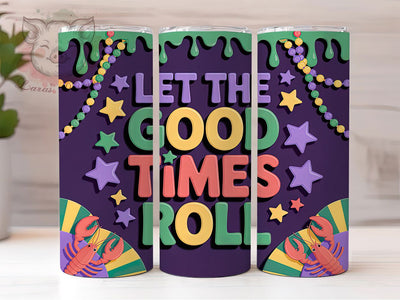 Mardi Gras Good Times Tumbler, Carnival Beads Wrap, Festive Party Cup, 20oz Sublimation Wrap, New Orleans Celebration Tumbler, Colorful Beads Design Cup, Mardi Gras Good Times Theme Wrap Sublimation Lara' s Designs 