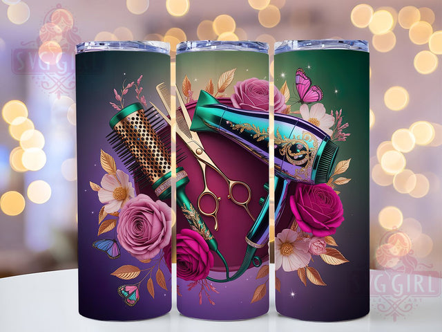 Mardi Gras Hairstylist Tumbler, Carnival Hairstylist Wrap, Festive Party Cup, 20oz Sublimation Wrap, New Orleans Celebration Tumbler, Salon Mardi Gras Design Cup, Mardi Gras Hair Theme Wrap Sublimation SvggirlplusArt 