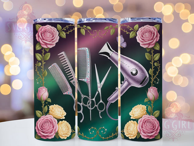 Mardi Gras Hairstylist Tumbler, Carnival Hairstylist Wrap, Festive Party Cup, 20oz Sublimation Wrap, New Orleans Celebration Tumbler, Salon Mardi Gras Design Cup, Mardi Gras Hair Theme Wrap Sublimation SvggirlplusArt 