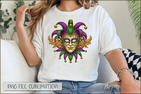 Mardi Gras Jester Mask PNG Sublimation Shetara Begum 
