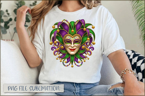 Mardi Gras Jester Mask PNG Sublimation Shetara Begum 