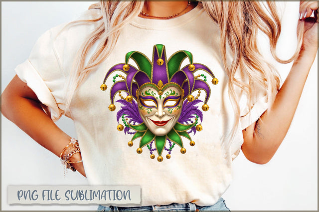 Mardi Gras Jester Mask PNG Sublimation Shetara Begum 