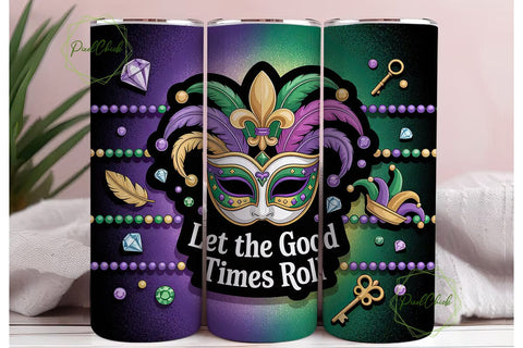 Mardi Gras Jewels 20oz Tumbler Wrap Sublimation PixelChick 