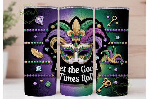 Mardi Gras Jewels 20oz Tumbler Wrap Sublimation PixelChick 