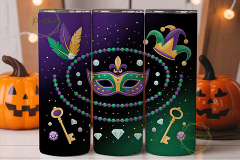 Mardi Gras Jewels 20oz Tumbler Wrap Sublimation PixelChick 