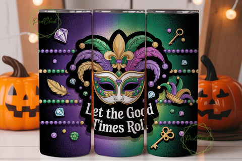 Mardi Gras Jewels 20oz Tumbler Wrap Sublimation PixelChick 