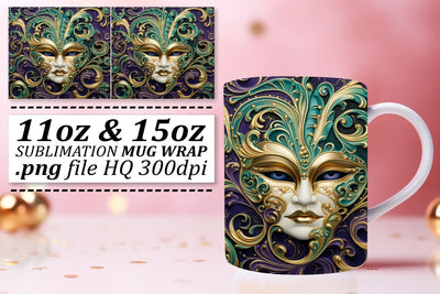 Mardi Gras Joy on Your 11oz and 15oz Mugs Sublimation afrosvg 
