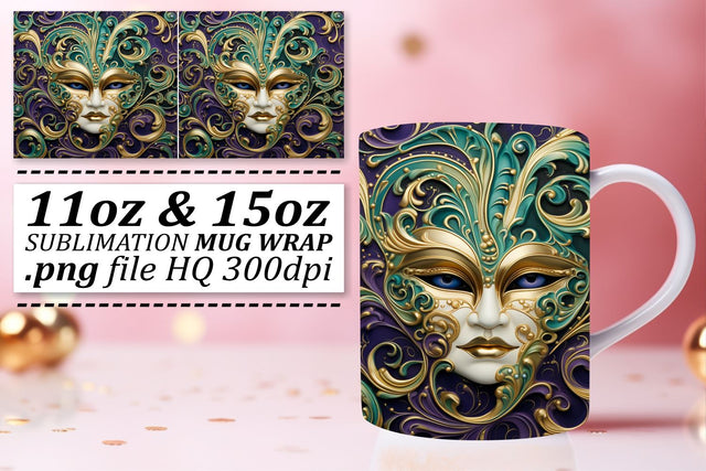 Mardi Gras Joy on Your 11oz and 15oz Mugs Sublimation afrosvg 