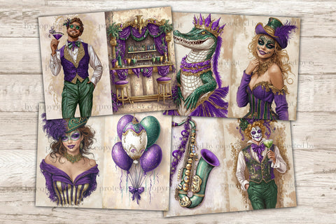 Mardi Gras Junk Journal Pages | Carnival Printable SVG GlamArtZhanna 