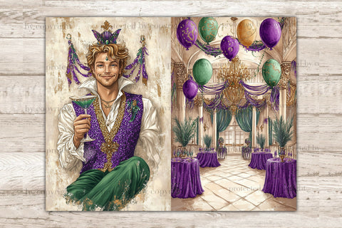 Mardi Gras Junk Journal Pages | Carnival Printable SVG GlamArtZhanna 