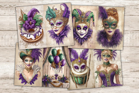 Mardi Gras Junk Journal Pages | Carnival Printable SVG GlamArtZhanna 