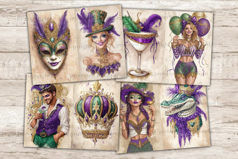 Mardi Gras Junk Journal Pages | Carnival Printable SVG GlamArtZhanna 