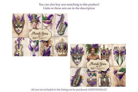 Mardi Gras Junk Journal Pages | Carnival Printable SVG GlamArtZhanna 