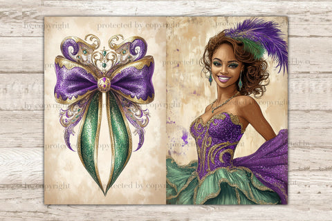 Mardi Gras Junk Journal Paper | Digital Collage Sheet SVG GlamArtZhanna 