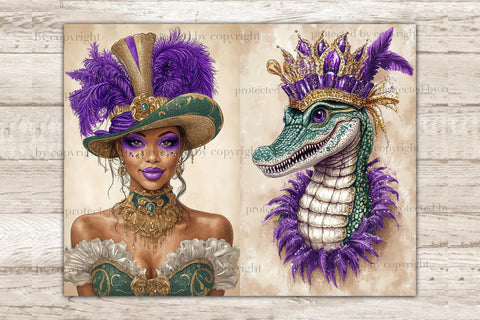 Mardi Gras Junk Journal Paper | Digital Collage Sheet SVG GlamArtZhanna 