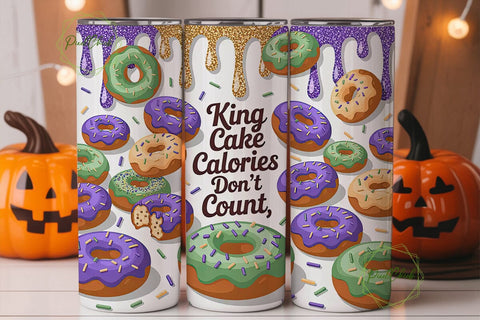 Mardi Gras King Cake 20oz Tumbler Wrap Sublimation PixelChick 