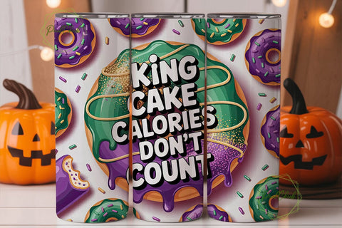 Mardi Gras King Cake 20oz Tumbler Wrap Sublimation PixelChick 