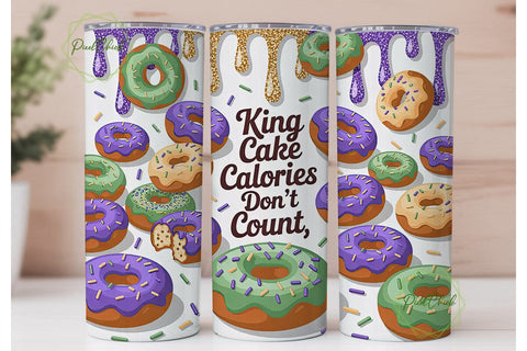 Mardi Gras King Cake 20oz Tumbler Wrap Sublimation PixelChick 