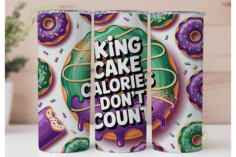 Mardi Gras King Cake 20oz Tumbler Wrap Sublimation PixelChick 
