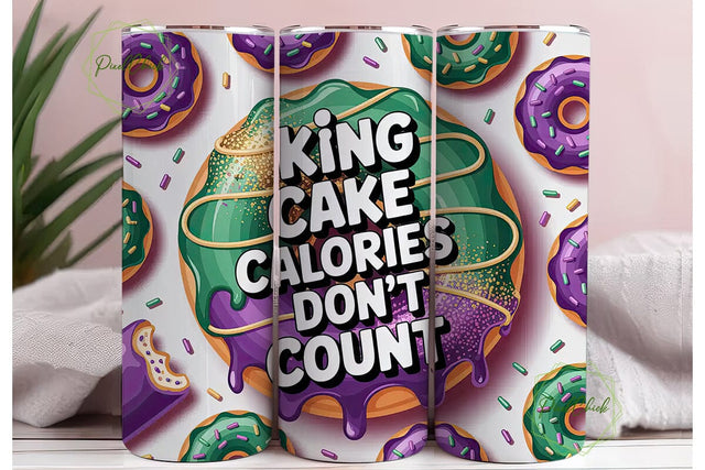 Mardi Gras King Cake 20oz Tumbler Wrap Sublimation PixelChick 