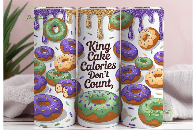 Mardi Gras King Cake 20oz Tumbler Wrap Sublimation PixelChick 