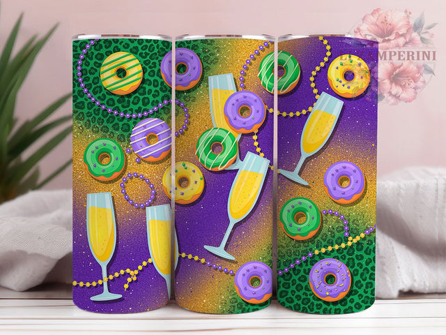 Mardi Gras King Cake Tumbler, Carnival Dessert Wrap, Festive Party Cup, 20oz Sublimation Wrap, New Orleans Celebration Tumbler, Sweet King Cake Design Cup, Mardi Gras Food Theme Wrap Sublimation Li Zamperini 