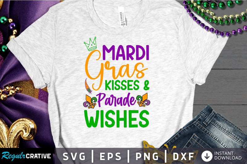 mardi gras kisses & parade wishes Svg Design SVG Regulrcrative 