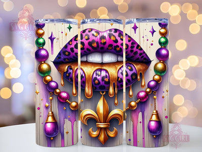 Mardi Gras Lip 20oz Tumbler Wrap Sublimation Design, Straight Tapered Tumbler Wrap, Happy Mardi Gras Tumbler Png, Instant Digital Download Sublimation SvggirlplusArt 