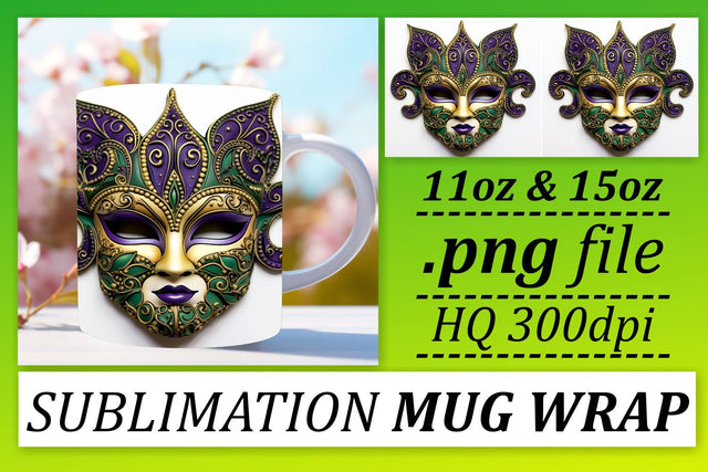 Mardi Gras Love and Joy: Sublimation for Mugs Sublimation afrosvg 