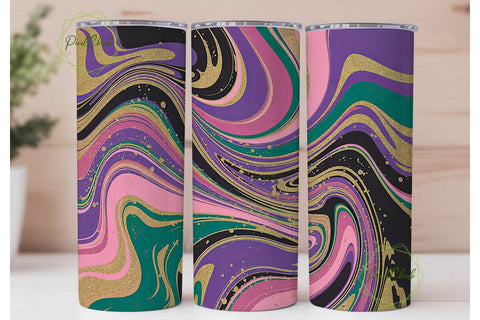 Mardi Gras Magic 20oz Tumbler Wrap Sublimation PixelChick 