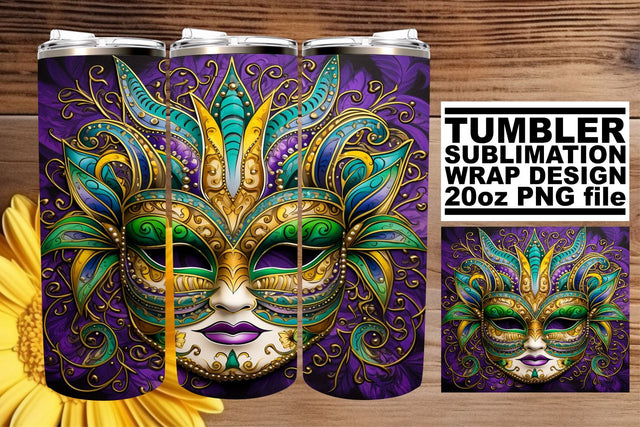 Mardi Gras Magic Tumbler Wrap Sublimation afrosvg 