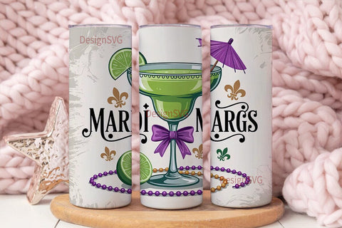 Mardi Gras Margs 20oz Tumbler Wrap Sublimation DesignSVG 