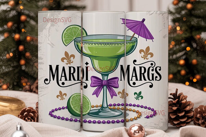 Mardi Gras Margs 20oz Tumbler Wrap Sublimation DesignSVG 