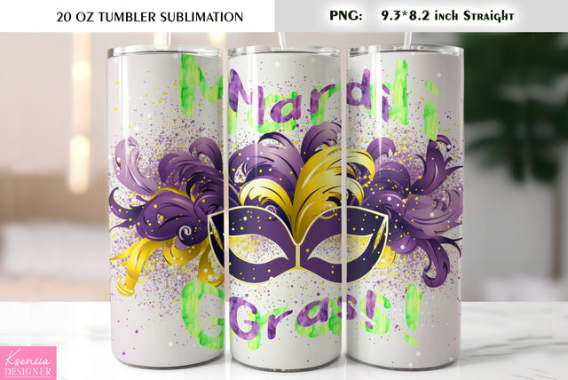 Mardi Gras Mask. Mardi Gras Tumbler Sublimation Design Sublimation Kseniia designer 