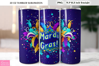 Mardi Gras Mask. Mardi Gras Tumbler Sublimation Design Sublimation Kseniia designer 