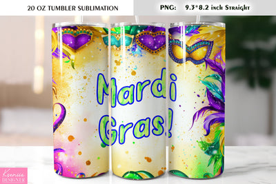 Mardi Gras Mask. Mardi Gras Tumbler Sublimation Design Sublimation Kseniia designer 