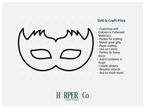 Mardi Gras Mask Outline SVG, PNG, 1 SVG HarperNCo 