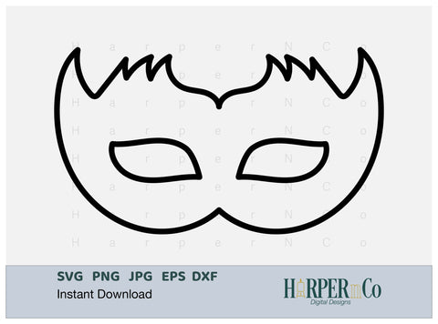 Mardi Gras Mask Outline SVG, PNG, 1 SVG HarperNCo 
