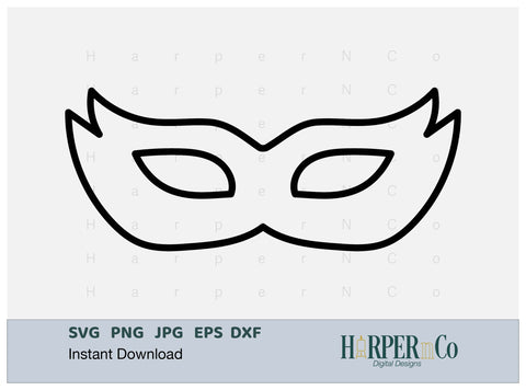 Mardi Gras Mask Outline SVG, PNG, 11 SVG HarperNCo 