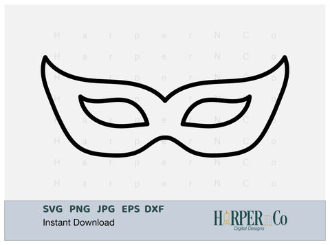 Mardi Gras Mask Outline SVG, PNG, 13 SVG HarperNCo 