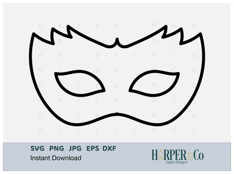 Mardi Gras Mask Outline SVG, PNG, 15 SVG HarperNCo 