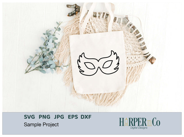 Mardi Gras Mask Outline SVG, PNG, 2 SVG HarperNCo 