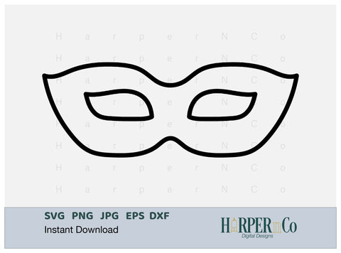 Mardi Gras Mask Outline SVG, PNG, 3 SVG HarperNCo 