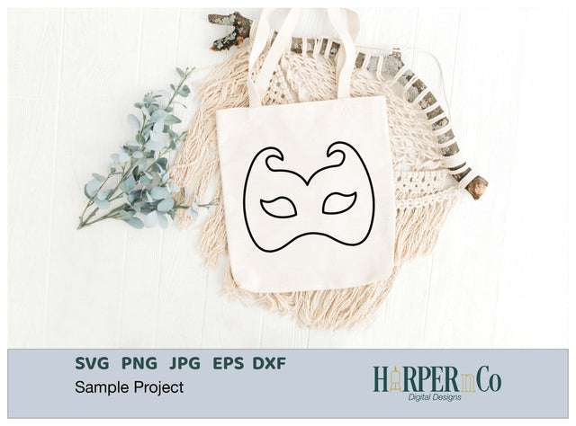 Mardi Gras Mask Outline SVG, PNG, 4 SVG HarperNCo 