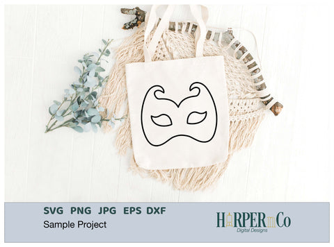Mardi Gras Mask Outline SVG, PNG, 4 SVG HarperNCo 