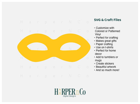 Mardi Gras Mask Outline SVG, PNG, 6 SVG HarperNCo 